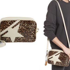 Golden Goose Ivory Cheetah Leather Camera Bag NWT NIB